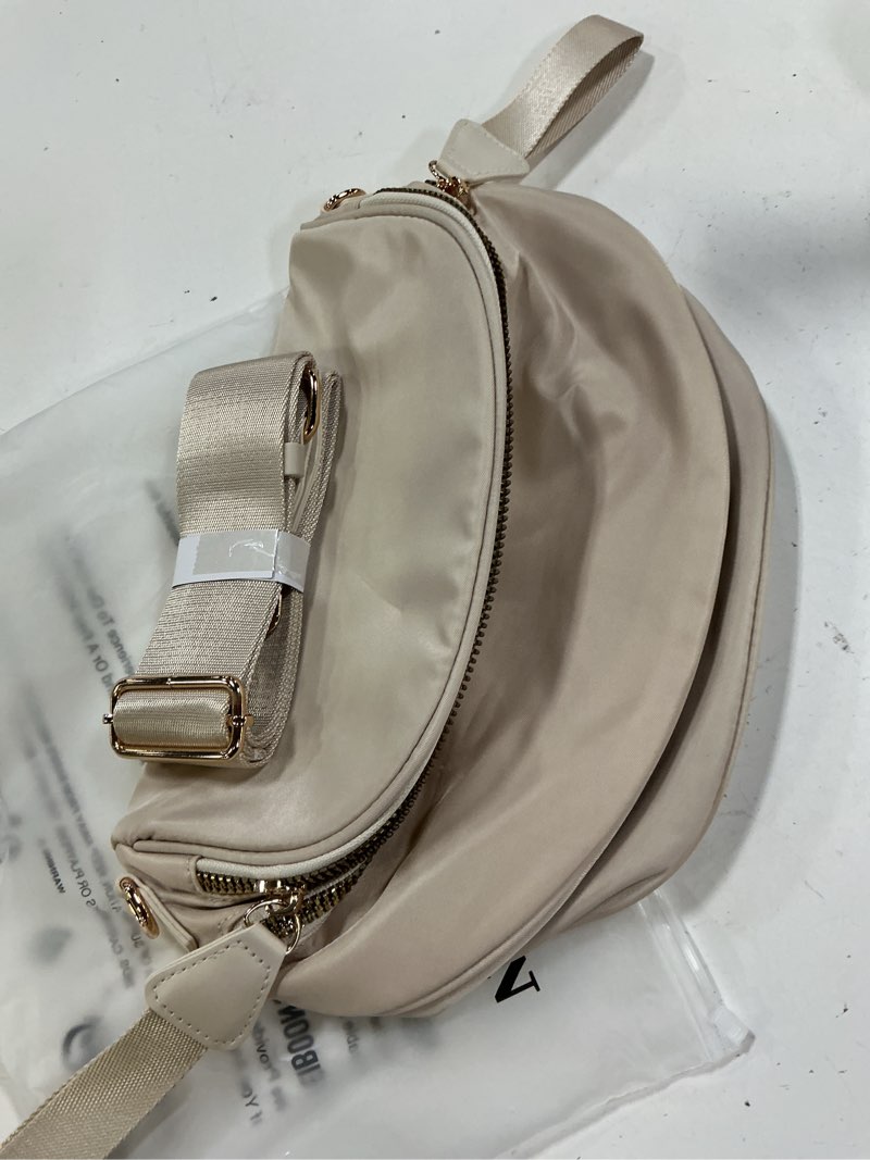 Condition photo showing Good Condition for feiboon spacious nylon crossbody bag bum bag handbags wallets purses trendy shoulder bag for women beige