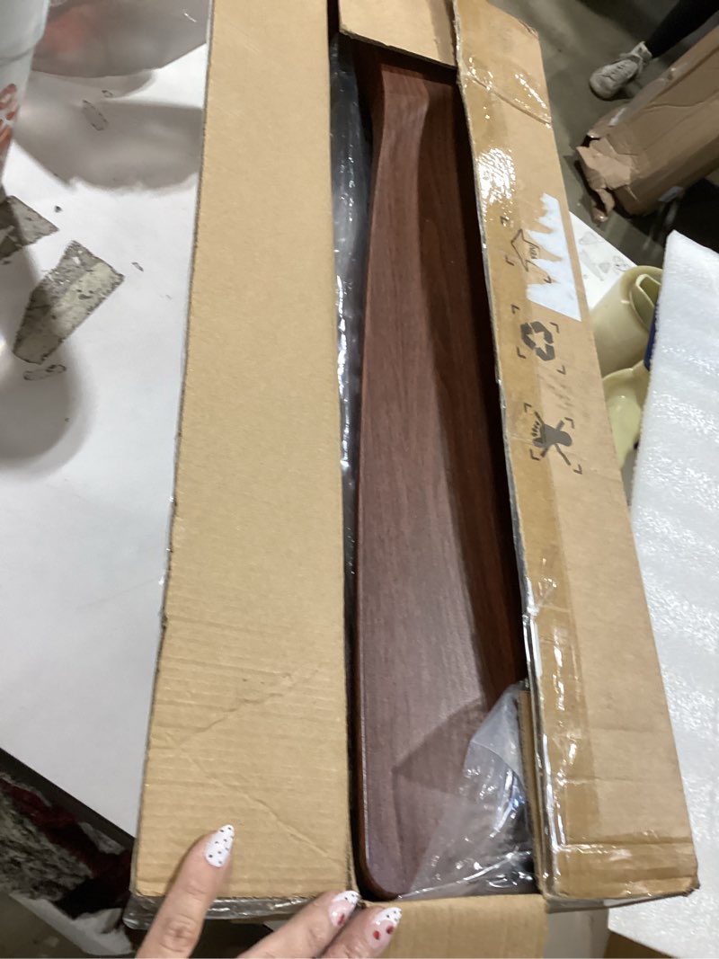 Condition photo showing Good Condition for depuley 52-inch ceiling fans with lights: walnut 3 blade flush mount low profile ceiling fan for bedroom - dimmable indoor outdoor fan with remote app control ultra quiet dc motor timer walnut 52 inch