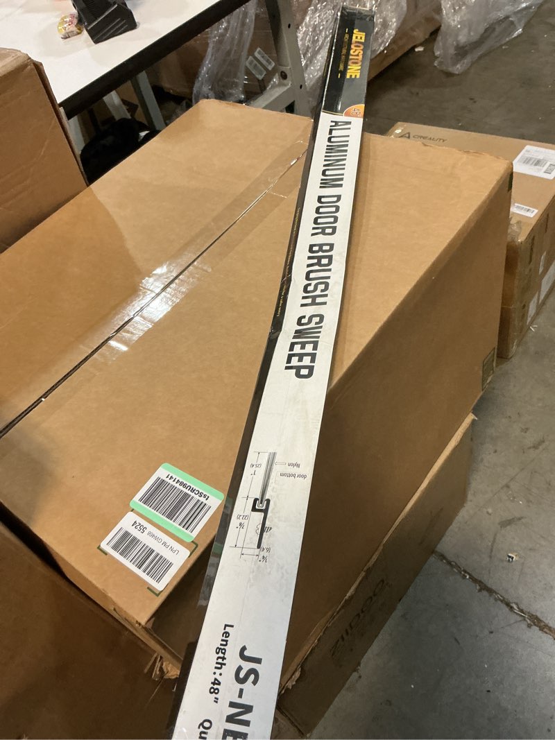 Condition photo showing New/Like New for jelostone 2 pack - 48'' commercial aluminum door sweep with nylon brush seal (clear anodized) for ga