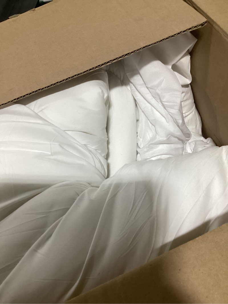 Condition photo showing As Is for Mattress Topper Queen for Back Pain, Extra Thick Mattress Pad Cover, Plush Pillow Top, Deep Elastic Pocket, White Queen White