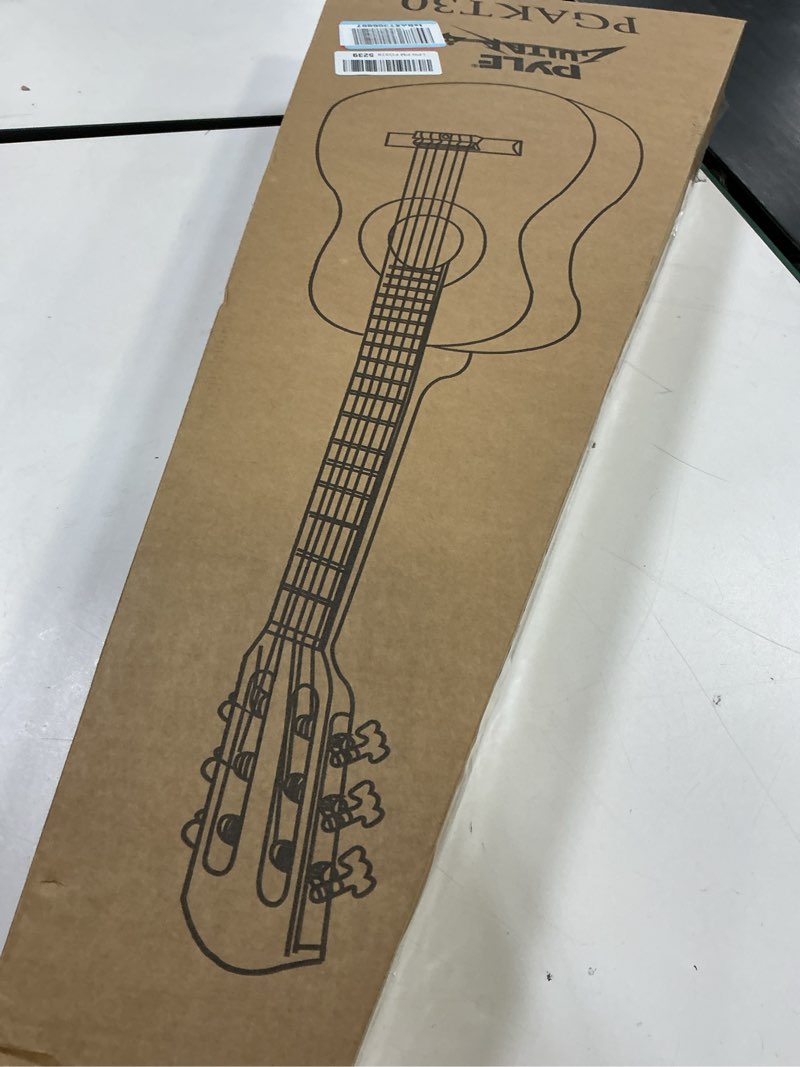 Condition photo showing As Is for Pyle 30-Inch Beginner Acoustic Guitar Kit, 6-String Classical Style Travel Guitar for Kids and Adults - Includes String Set, Strap, Picks, Pitch Pipe, Storage Gig Bag - Hand Crafted Basswood