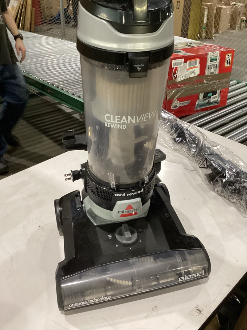 Condition photo showing As Is for Bissell CleanView Max Tangle-Free Rewind Pet Hair Vacuum with LED Headlights, Tangle-Free Brush Roll, Automatic Cord Rewind, Included pet Tools, 4073L