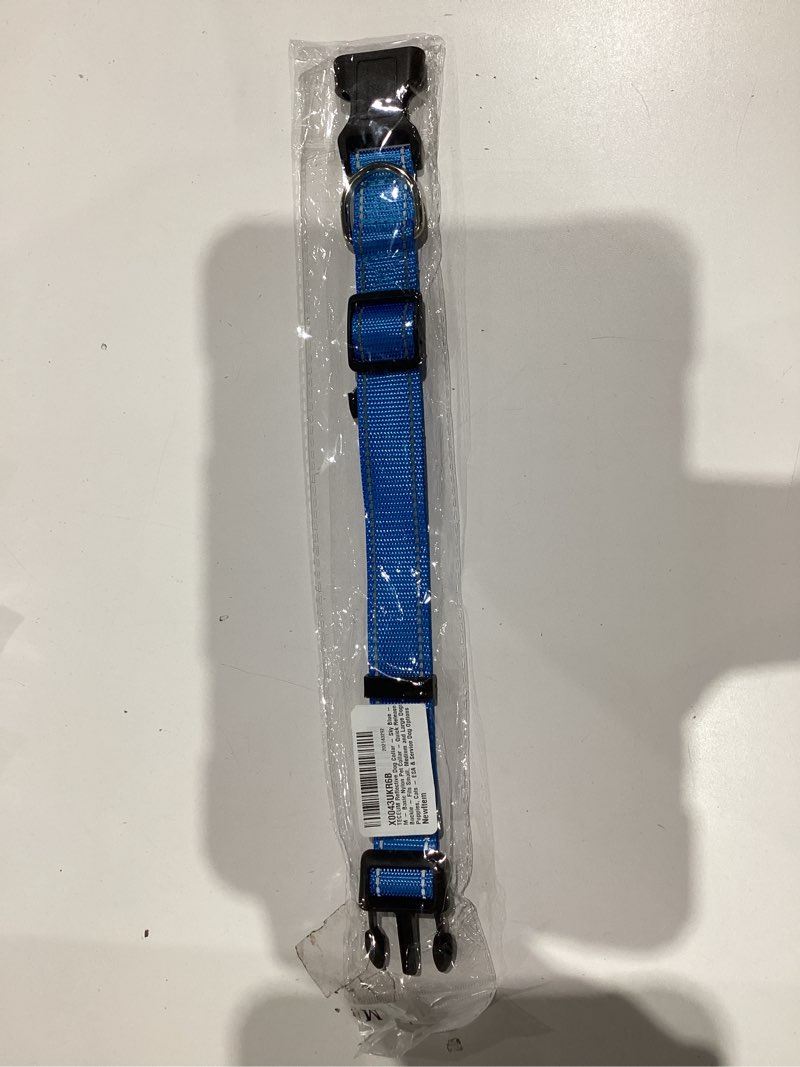 Condition photo showing New/Like New for TECEUM Reflective Dog Collar – Sky Blue – M – Basic Nylon Pet Collar – Quick Release Buckle – Fits Small, Medium and Large Dogs, Puppies, Cats – ESA & Service Dog Options Sky blue Medium