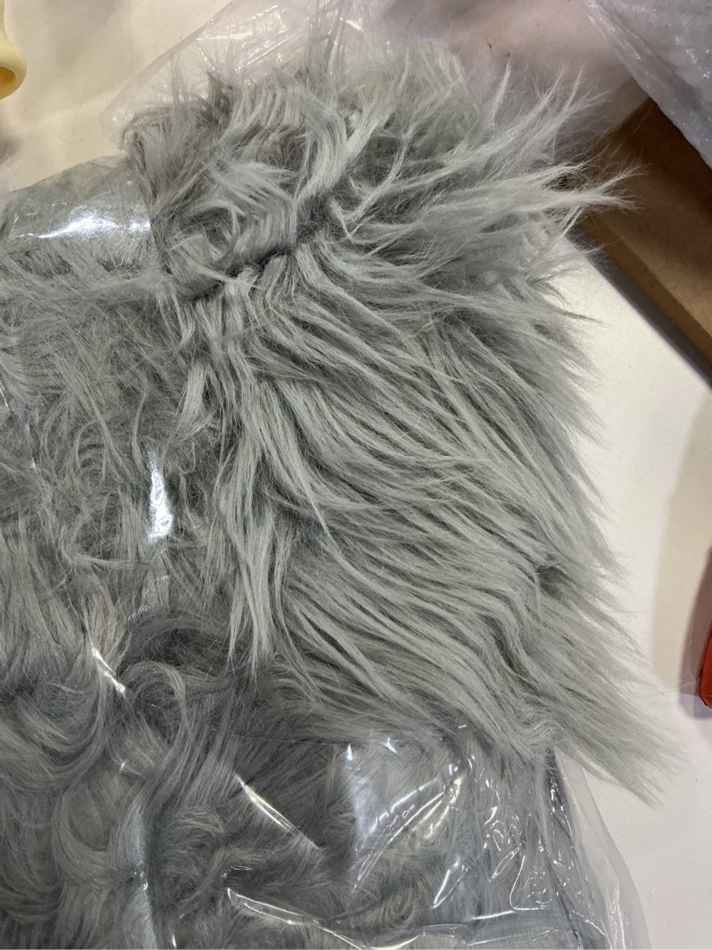 Condition photo showing Good Condition for iMucci 48inch Christmas Tree Skirt Wool Fur Grey Tree Skirt Small Tree Skirts Grey Trees Skirt Holiday Party Decoration 48inch Thick Wool Fur Grey