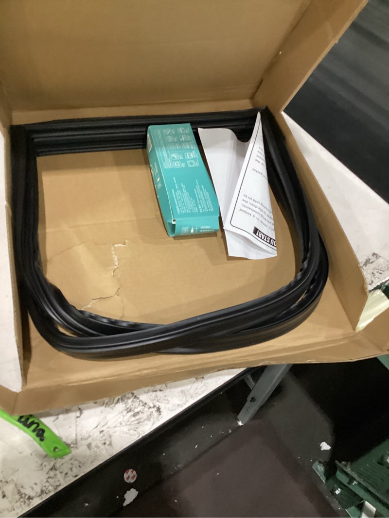 Condition photo showing As Is for upgraded w10830047 refrigerator door gasket replacement compatible with kitchenaid, jenn-air whirlpool refrigerator door seal, replaces part number w10163998 w10435971 4458806 freezer door gasket