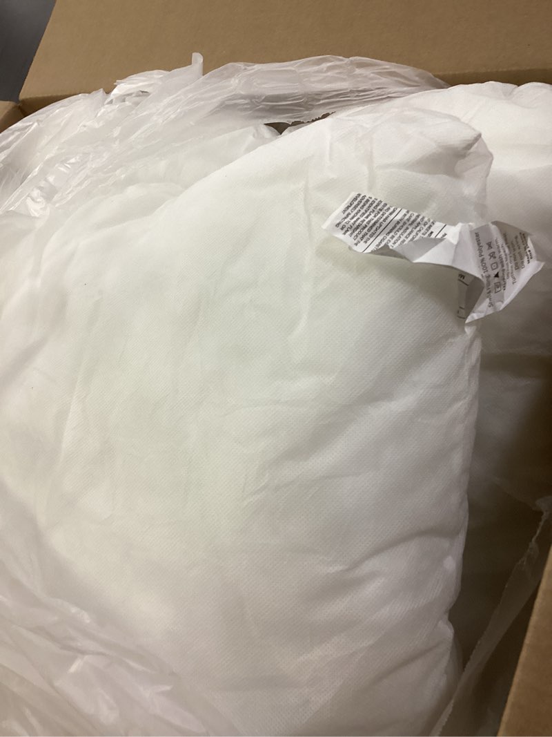 Condition photo showing Good Condition for lane linen 24x24 pillow inserts - set of 2 lightweight down alternative square pillows, white throw pillows for bed, decorative pillows for couch bed, firm pillows for living room 24" x 24" 01: white