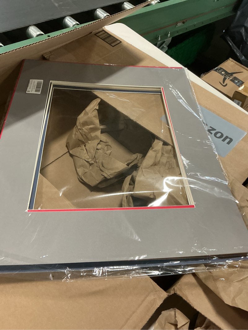 Condition photo showing Good Condition for 15 Pack 20x16 Picture Mats, Mixed Colors Frame Mattes for 11x14 Pictures Photo Frame Mat Core Bevel Cut Mat Board Show Kit for Photos, Prints, Artworks 20x16 for Photos 11x14