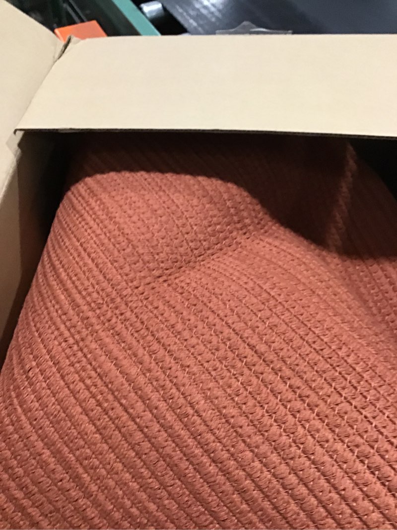 Condition photo showing New/Like New for Cotton Rope Laundry Basket Hamper for Clothes Woven Storage Basket for Living Room Bedroom Boho Tall Rope Baskets for Blanket Toys Pillow Towels Baby Nursery Hamper Bin Large rust red Regular rustic