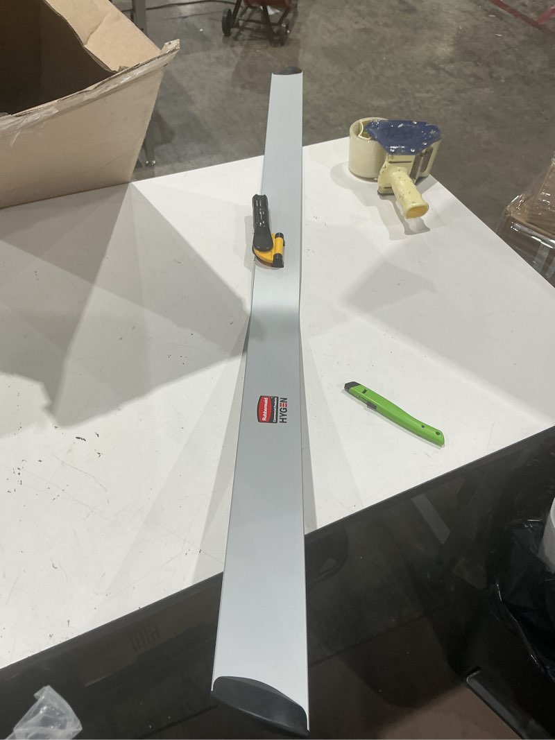 Condition photo showing As Is for rubbermaid commercial products hygen microfiber quick-connect mop frame 60 inch silver for janitorial/professional/industrial cleaners for heavy-duty floor cleaning/mopping/dusting
