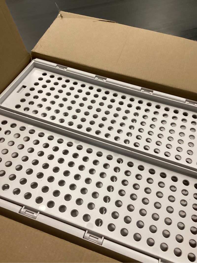 Condition photo showing Good Condition for SNSLXH 5 Pack Stackable Closet Storage Basket, Multifunctional & Foldable Closet Organizer for Bathroom Kitchen Laundry Room Wardrobe Storage, Space-Saving Clothes Storage Drawer Organizer, White White 5 Pack