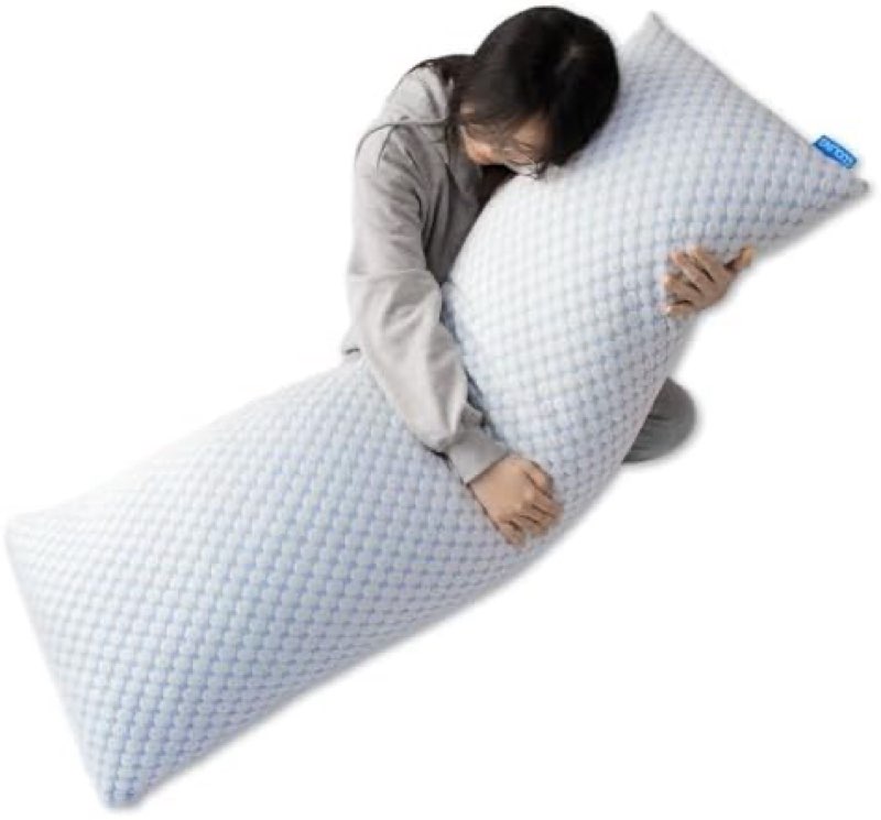 Body Pillow for Adults - Shredded Memory Foam & Zippered Cooling Cover - Long Pillow for Sleeping - Bed Pillows for Side Sleeper