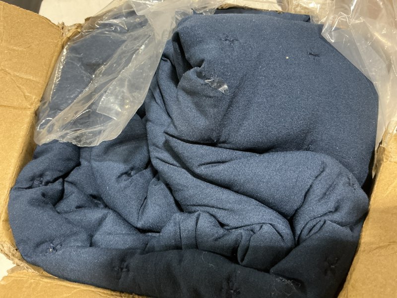 Condition photo showing Good Condition for wdcozy navy blue queen size quilt bedding sets with pillow shams, lightweight soft bedspread coverlet, quilted blanket thin comforter bed cover, all season summer spring, 3 pieces, 90x90 inches
