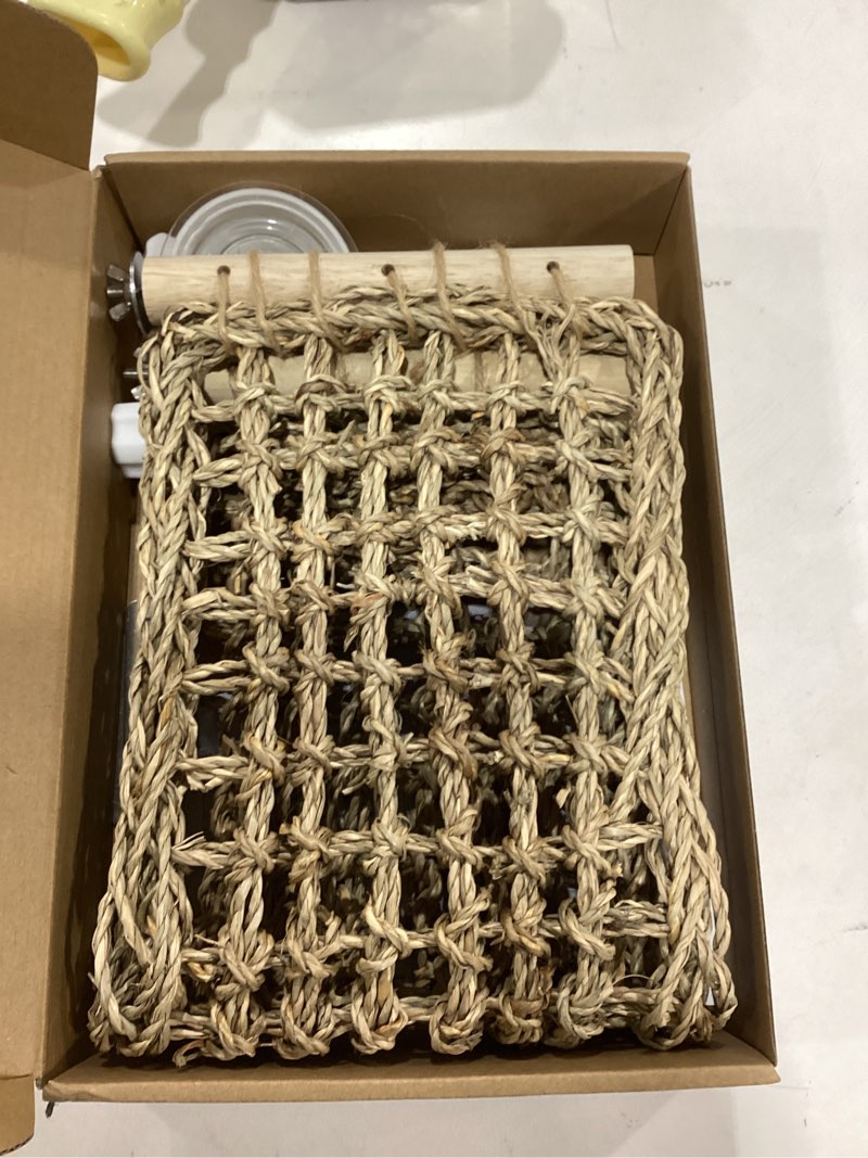 Condition photo showing As Is for flidrunest 21.6 x 7.8 in seagrass bearded dragon hammock for window, large lizard window perch, reptile hammock perch with powerful suction cups for lizard, leopard gecko, chameleon a(large)