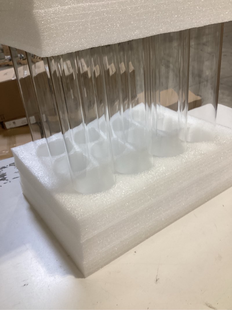 Condition photo showing Good Condition for 12 pcs 2.5"w x 14"h hurricane glass candle holders - bottomless glass hurricane pillar candle holder open ended sleeve tube cover for pillar candleholders ?metal candlestick not included?