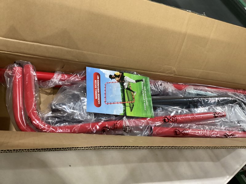 Condition photo showing New/Like New for Baseball Rebounder ,4x4.5FT Soccer Rebounder with 4 Adjustable Angles, 28 Bungee Cords to Adjust Elastic, Sports Equipment for Soccer/Baseball/Softball/Volleyball Training,Pitchback Net for All Levels Red 4×4.5 Feet