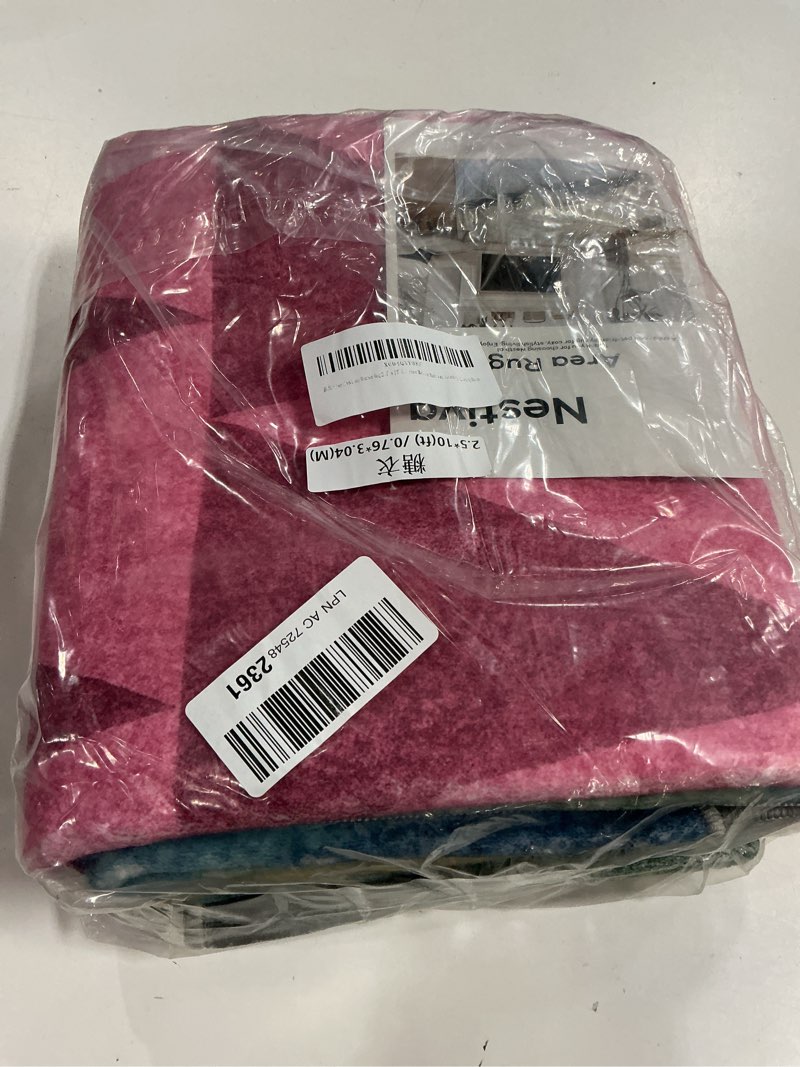 Condition photo showing Good Condition for Long Runner Rug 2.5' x 10' for Hallways, Washable Rugs Non Slip Kitchen Mats for Floor, Colorful Carpet Runner Mat for Bedroom, Laundry, Living Room 2.5'x10' Multi Color