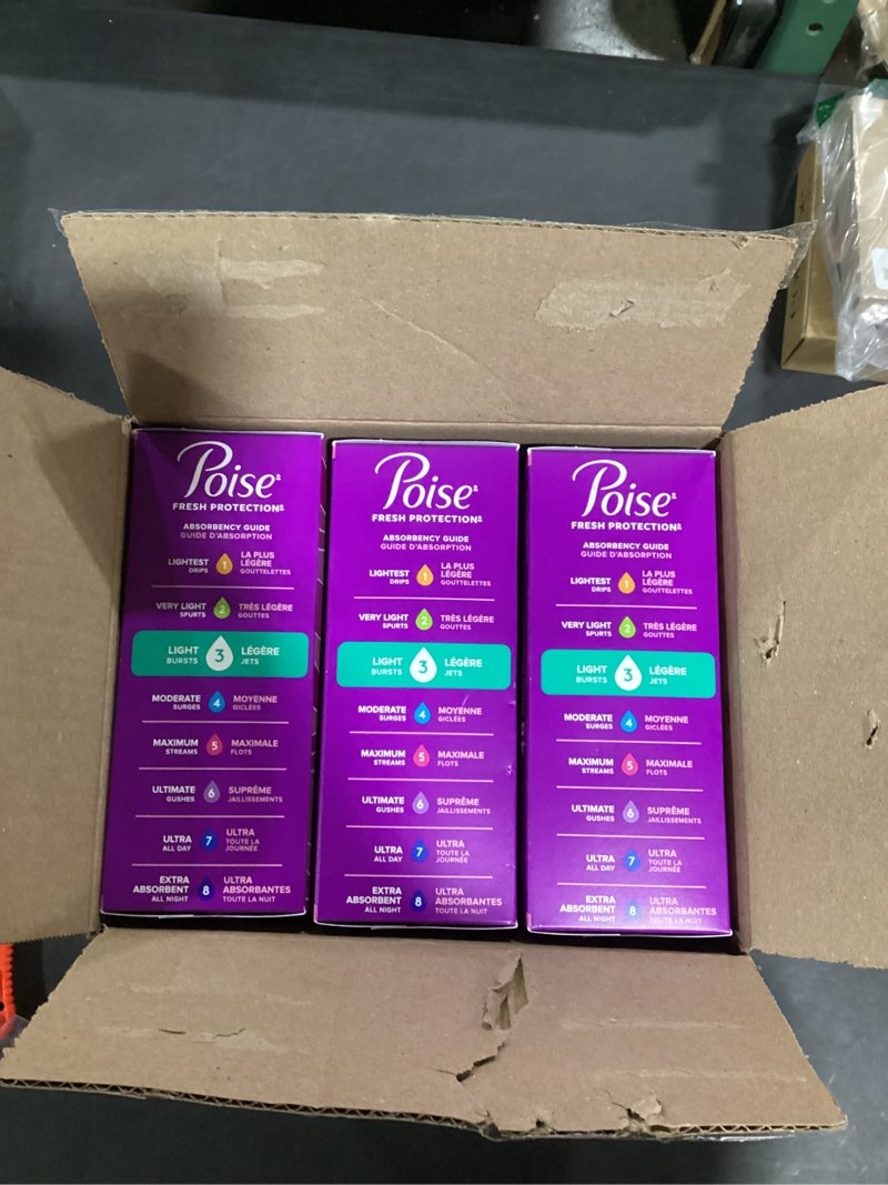Condition photo showing New/Like New for Poise Ultra Thin Incontinence Pads for Women, Light Absorbency, Regular Length, 48 Count (Packaging May Vary)