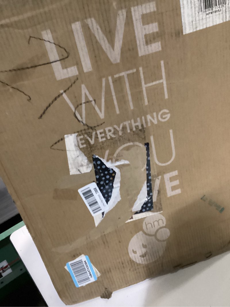 Condition photo showing New/Like New for happimess HPM1005J Marco Rectangular 10.6-Gallon Double Bucket Trash Can with Soft-Close Lid, Denim Blue,with Soft-Close Lid, Modern, Minimalistic for Home, Kitchen, Office, Bedroom, Bathroom