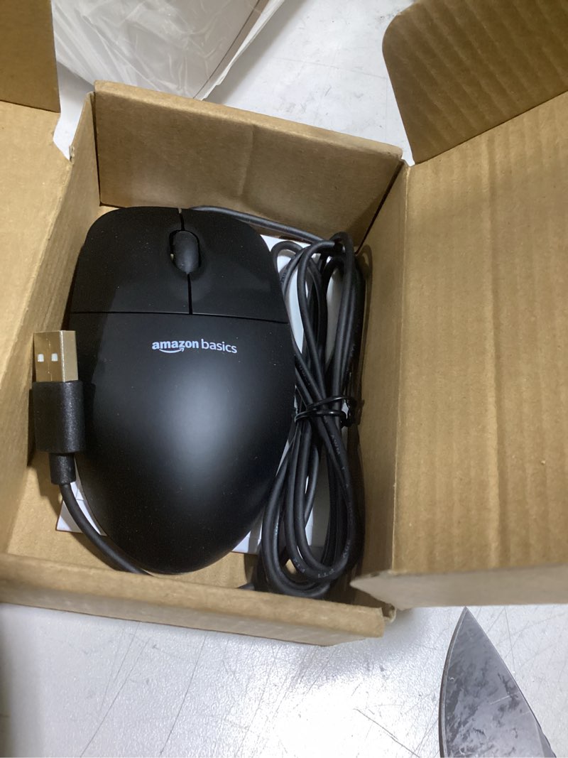 Condition photo showing Good Condition for amazon basics 3-button usb wired mouse with scrolling and tracking - standard, black 1-pack wired mouse