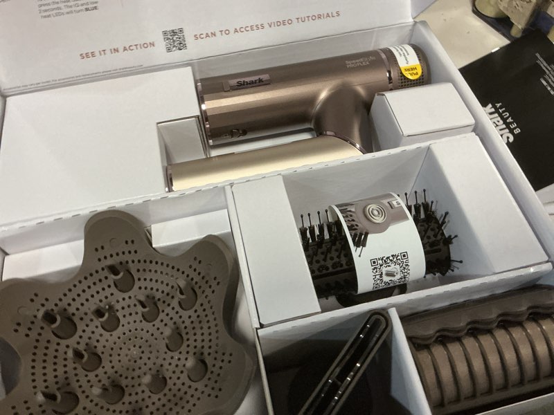 Condition photo showing Good Condition for Shark SpeedStyle Pro Flex Professional Performance High-Velocity Hair Dryer System with Scalp Shield & IQ Speed Styling and Drying Suite, Lightweight, Ionic, No Heat Damage, Mocha Silver, HD542 SpeedStyle Pro Flex-For All Hair Types