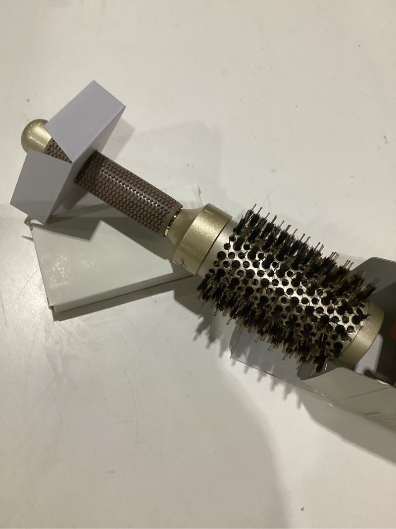 Condition photo showing As Is for aimike round brush for blow out, medium round hair brush nano thermal ceramic & ionic tech, for blow drying & styling, curling and shine - 2.9 inch barrel w/boar bristles 43mm-1.7 inch (2.9 inch with bristles)