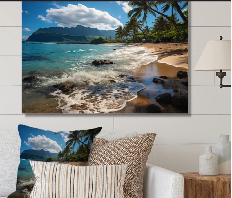 Aloha Tropical Dreamscape II - Maui Canvas Prints Format: Wrapped Canvas, Size: 12" H x 20" W x 1" D