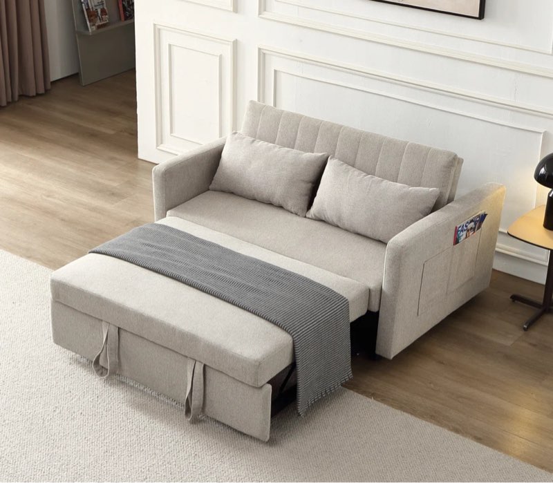 lateresa 54'' small loveseat pull-out sofa bed - adjustable backrest with 2 soft pillows
incomplete 