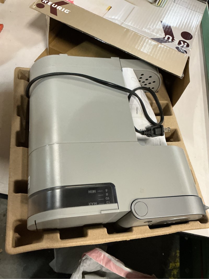 Condition photo showing Good Condition for Keurig K-Mini Single Serve K-Cup Pod Coffee Maker, 6 to 12oz Brew size, with Cord Storage, Perfect for Small Spaces, Studio Gray