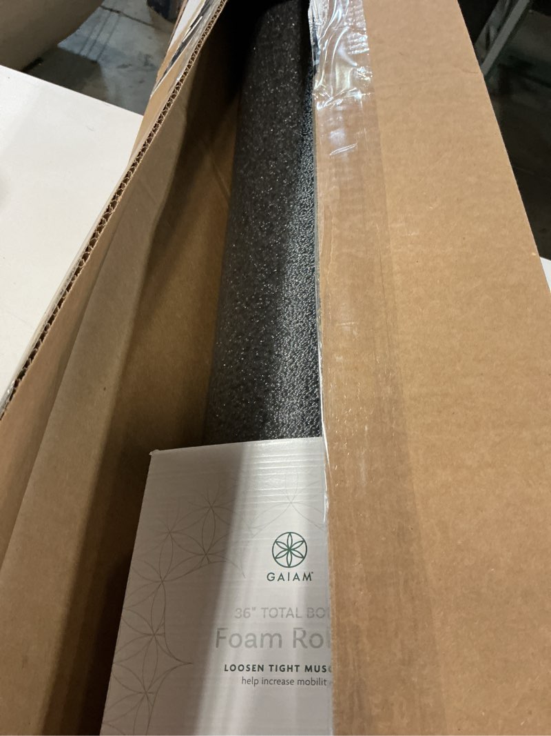 Condition photo showing Good Condition for gaiam restore foam roller for muscle massage - deep tissue muscle massager for sore muscles & stimulation - total body pain relief, back, neck, foot, calf, leg, arm (18 inch and 36 inch) 36-inch 36" roller (grey)