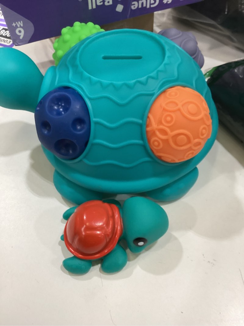 Condition photo showing New/Like New for Sensory Balls Montessori Toys for Babies 6-12 Months, Baby Sensory Toys Turtle Toys Bright Color Textured Multi Soft Balls, BPA Free Ball for Toddlers 1-3 Teething Gifts Green-Turtle Piggy Bank Ball