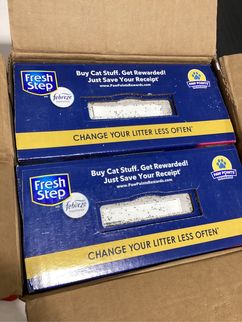 Condition photo showing New/Like New for fresh step ever fresh advanced multi cat clumping litter with febreze freshness, 16 lb each, pack of 2 (package may vary) febreze clean scent