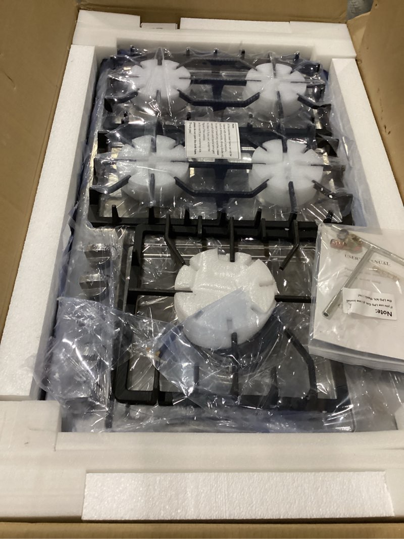 Condition photo showing New/Like New for 34 Inch Gas Cooktop Dual Fuel Sealed 5 Burners Stainless Steel Drop-In Gas Hob DK258-A08 Gas Cooker