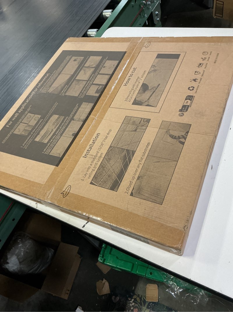 Condition photo showing New/Like New for wowstar 12-pack 24"x24" drop ceiling tiles, waterproof glue up ceiling decor, white white - 12 pcs