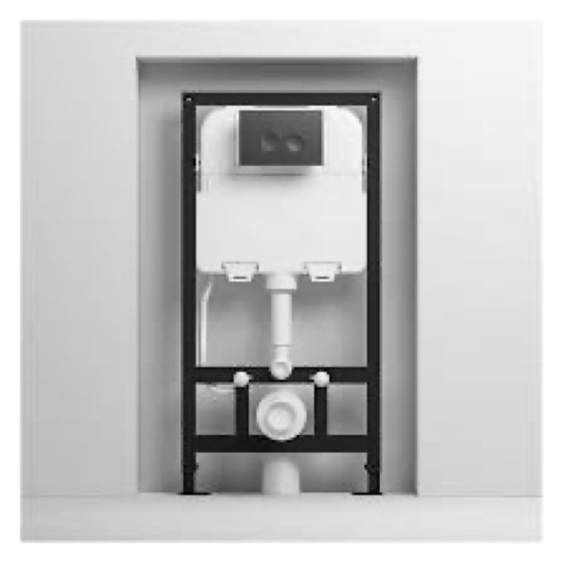 MEJE #MJ-MZE014P- In-Wall Toilet Tank Carrier with Dual-Flush Actuator Plate, White