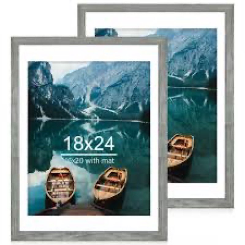 ktkde studio gallery 18x24 select poster frame set of 2, grey wooded frame display poster, posters &