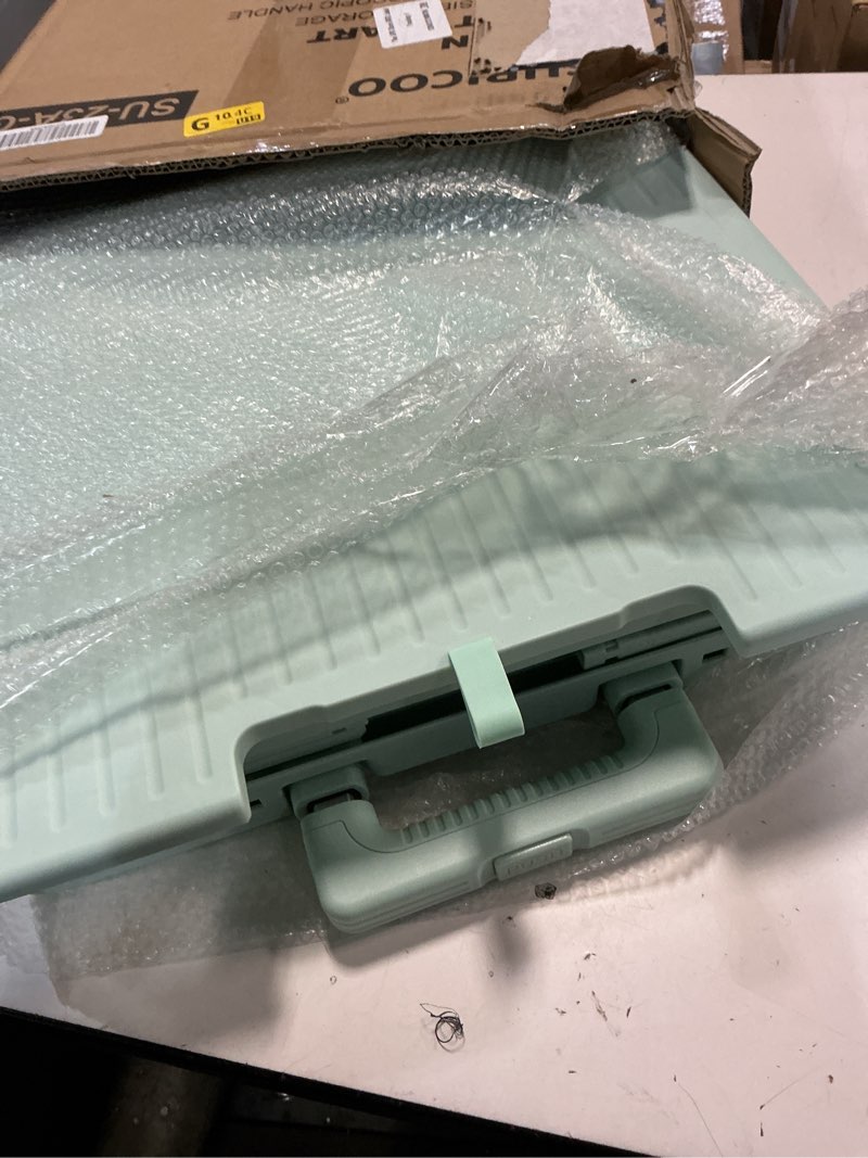Condition photo showing Good Condition for folding utility cart portable rolling crate handcart shopping trolley collapsible tool box, with lid, on 4 rotate wheels, for grocery, shopping, office, camp, teacher (green)