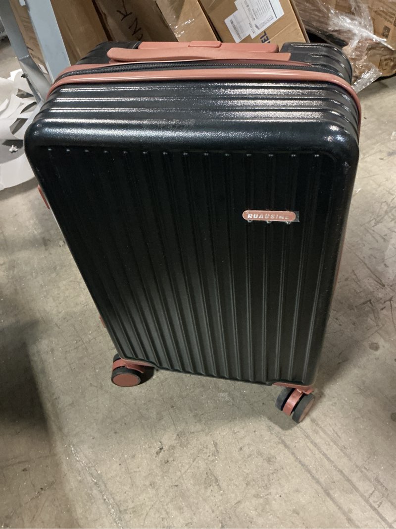 Condition photo showing As Is for Carry on Luggage Airline Approved, Hardside Carry-on Suitcase with Spinner Wheels, Hard Shell Lightweight Small Travel Luggage with TSA Lock (Black, 20 Inch)