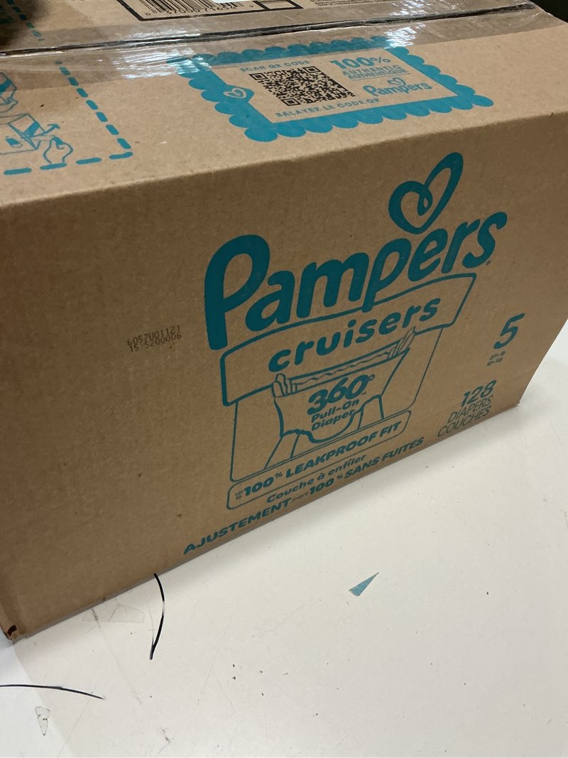 Condition photo showing New/Like New for pampers diapers - cruisers 360 - size 5, 128 count, babyproof up to 100% leakproof pull-on diaper size 5 128