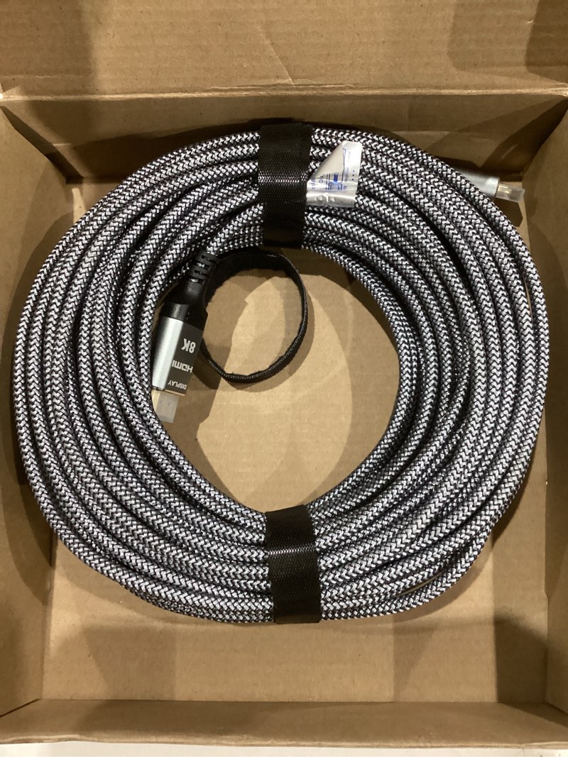 Condition photo showing New/Like New for Highwings 8K60HZ HDMI Fiber Optic Cable 2.1 75FT Long, Unidirectional 48Gbps High Speed HDMI Cord 4K120Hz HDCP Compatible for PS5 DVD Player 75feet Grey