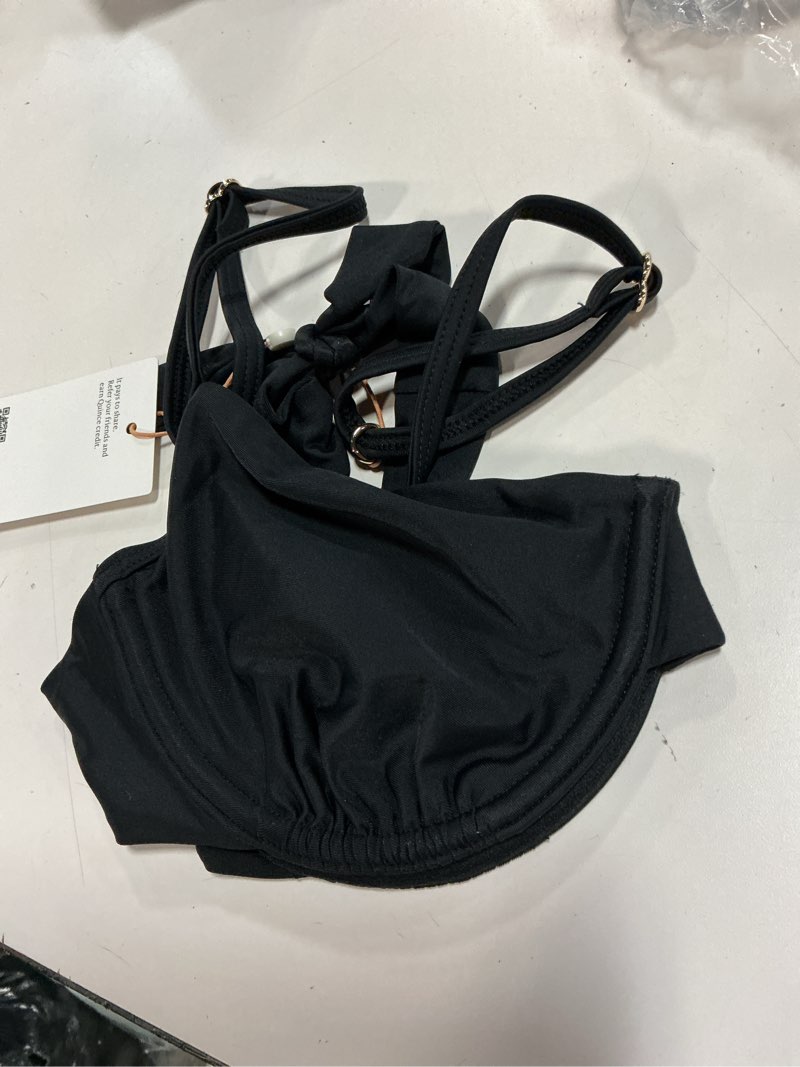 Condition photo showing Good Condition for italian demi bikini top, m, black