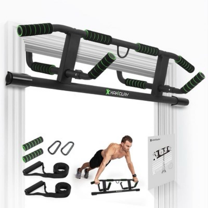 KAKICLAY 2025 Upgrade Multi-Grip Pull Up Bar with Smart Larger Hooks Technology - USA Original Paten