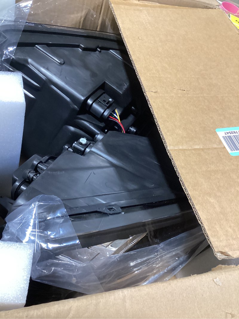 Condition photo showing Good Condition for pair halogen upgrade headlight assembly compatible with ram 1500 2500 3500 2009-2018 w/drl projector headlamp front left right light black housing ch2519135 ch2518135