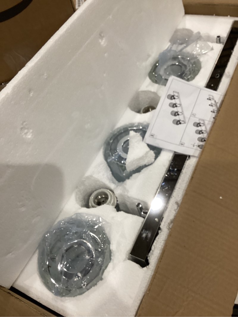 Condition photo showing Good Condition for ralbay modern led crystal bathroom vanity lights 3-lights stainless steel crystal vanity lights over mirror modern crystal bathroom vanity lighting fixtures round-chrome 3-light