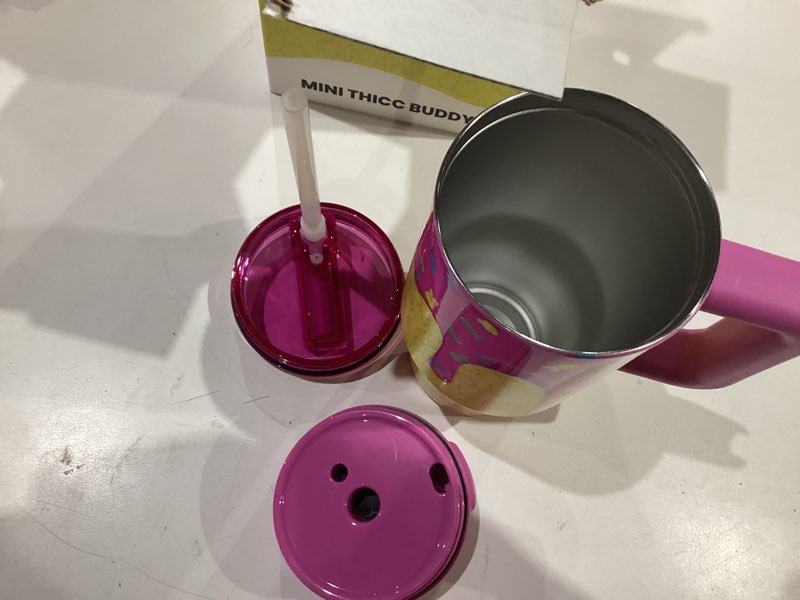 Condition photo showing Good Condition for frost buddy thicc buddy - 16 oz stainless steel vacuum insulated tumbler with lid and straw for water - travel mug cupholder friendly - gifts for women men him her (aurora) aurora 16 ounces