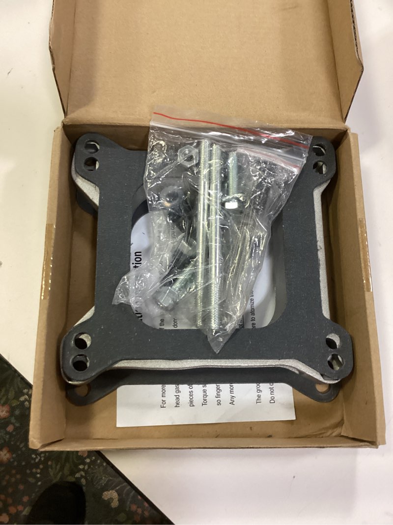 Condition photo showing As Is for 1932 3/4" Carburetor Gasket Adapter Kit 4Bbl To 4Bbl, Silver