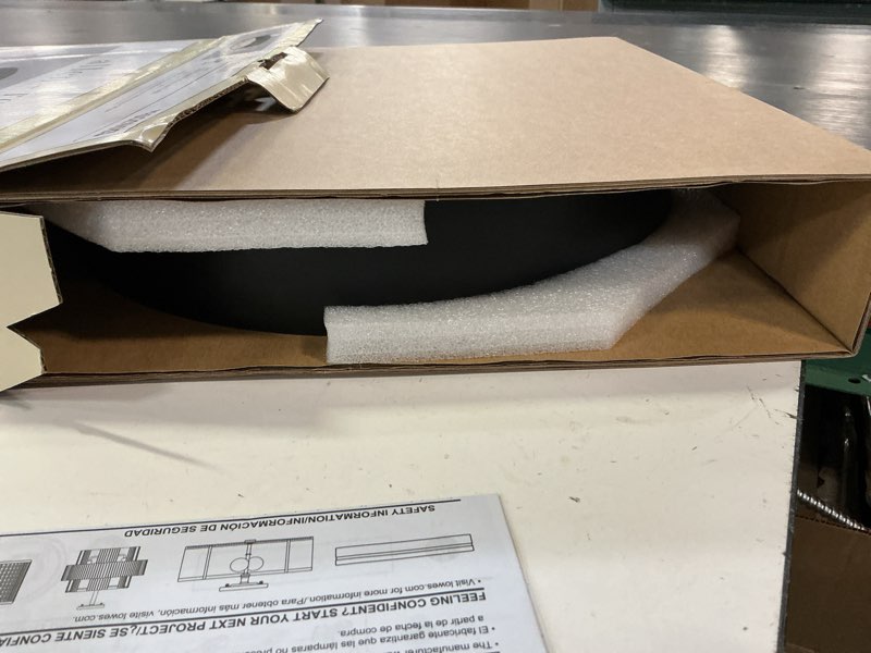Condition photo showing Good Condition for allen + roth mason 14.25-in black indoor led flush mount light with plastic shade
