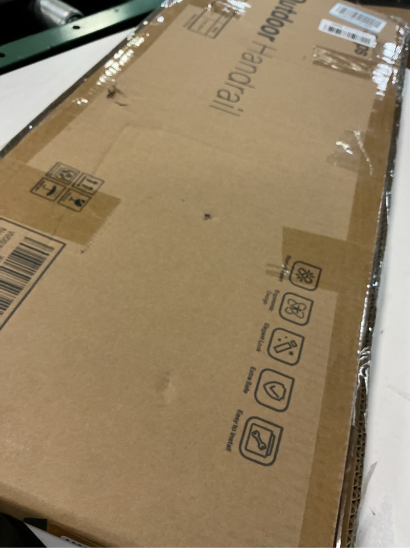 Condition photo showing New/Like New for VIVOSUN Outdoor Handrail, 3 Step Stair Handrail, 27.5" x 18.5" Fits 1 to 3 Steps, U-Shaped Wrought Iron Stair Railing, Wall-Mounted Safety Rail for Concrete Step, Porch Steps, One-step Assembly, Black