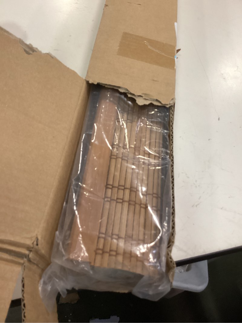 Condition photo showing Good Condition for LazBlinds No Tools No Drill Cordless Bamboo Roman Shades, Light Filtering Window Treatment, Roll Up Bamboo Blinds for Window 45'' W x 64'' H, Ceylon Light Russet Ceylon Light Russet 45'' W x 64'' H