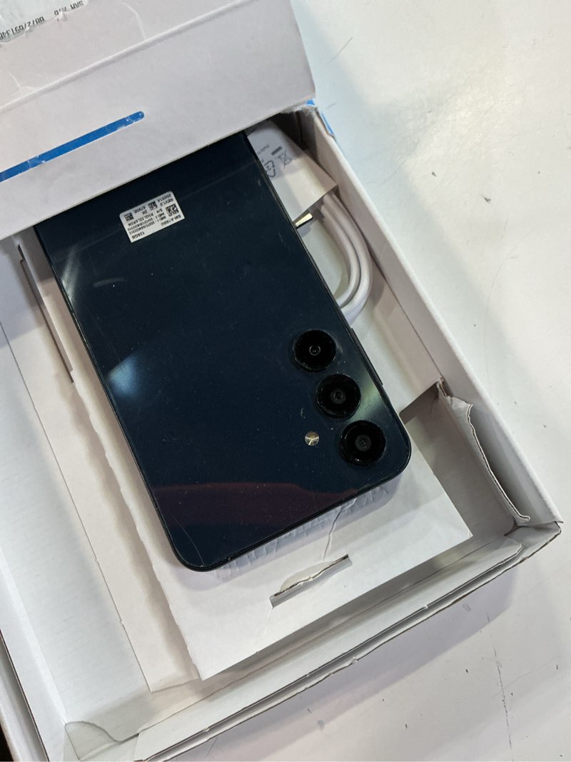 Condition photo showing As Is for at&t samsung galaxy a16 5g, 128gb, blue black - prepaid smartphone *** working condition verified. no network or connectivity tests were performed. bidder be advised ***