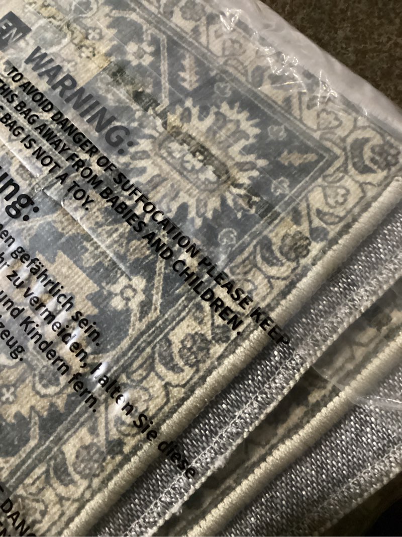 Condition photo showing New/Like New for similar vintage floral entryway rug 2x3, kitchen rugs non-slip washable throw rug, brown ultra thin soft print front door mat indoor doormat for entrance, bedside, or small spaces 2' x 3' (